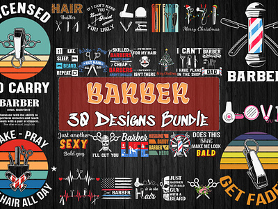 Barber Bundle 3d animation app branding bundle design graphic design illustration logo motion graphics typography ui ux vector