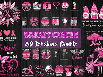 Breast Cancer SVG Bundle 3d animation app branding design graphic design illustration logo motion graphics typography ui ux vector