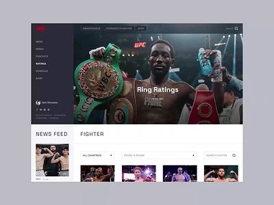 The Ring Magazine - Rating/Fighter pages animation boxing design design system minimal news sports typography ui ux