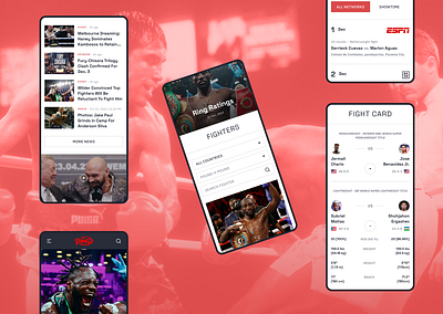 The Ring Magazine - mobile animation boxing minimalism mobile news sports ui ux web design