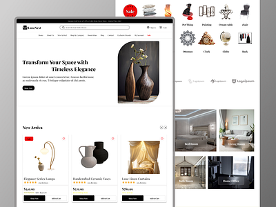 Home Decor Landing Page Design home decor landing page home decor landing page design home decor web design home decor website interior design prototype ui ux design user experience user interface wireframe