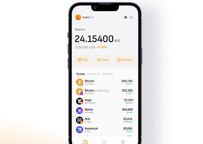 Mobile wallet for BTC Design graphic design ui