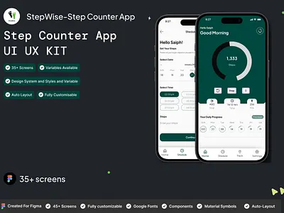 StepWise - Step Counter App autolayout design design system figma step counter step wise typography ui ui ux designer