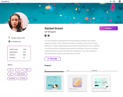 User Profile - Daily UI 004 Desktop dailyui sketch ui usability userprofile ux uxlife