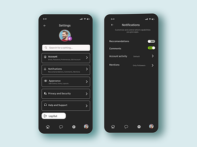 Settings - Daily UI 007 Mobile dailyui mobile mobileapp settings sketch ui usability ux uxlife