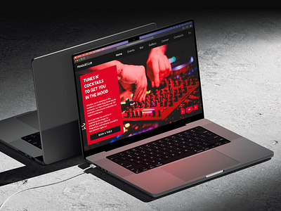 Website Design for the Nightclub banner barwebsite club design desktop nightlife ui userexperience ux websitedesign