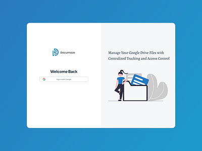 Documaze - Login Page Google blue companies design document employee google login share ui ux website