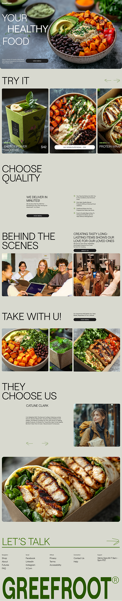 Healthy food delivery service - landing page about animation concept design hero landing motion graphics product ui web