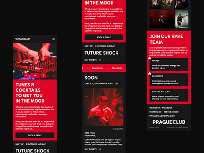 Mobile Concept for the Nightclub app figma mobile nightclub ui ux webconcept webdesign