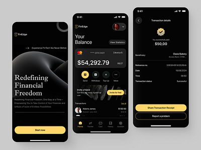 FinEdge - Mobile finance app app design banking app design finance finance app finance mobile app fintech fintech app interface mobile app design mobileapp product design ui ui design uiux user experience design ux ux design