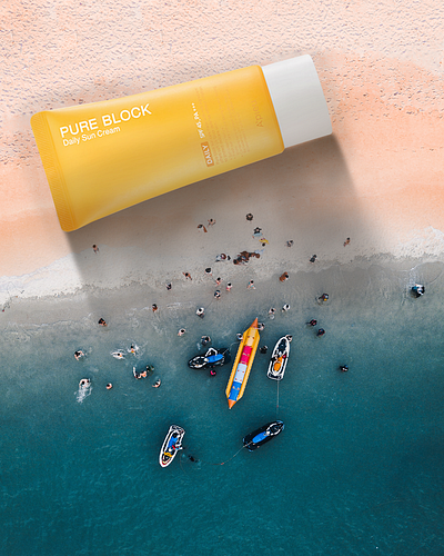 Sun Cream branding graphic design marketing design photoshop product mockup visual design