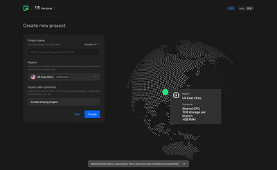 Neon - Onboarding redesign acount create flow onboarding quickstart redesign signin signup