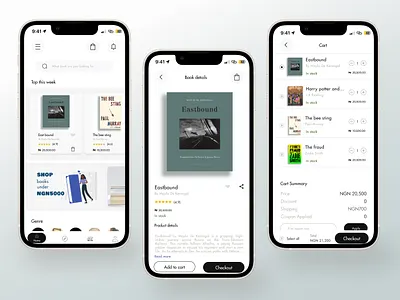 Book-lane app book cart design designinspo eccomerce mobilescreens ui