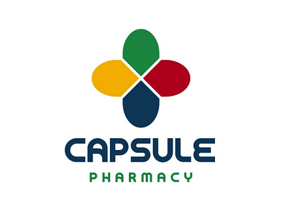 Capsule pharmacy logo branding graphic design logo