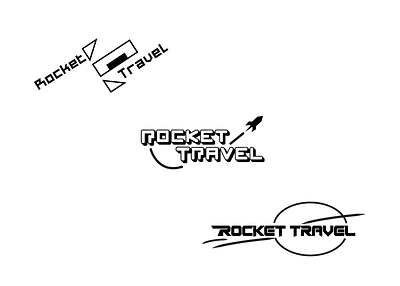 3 logotypes différents pour "Rocket travel" graphic design logo