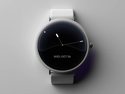 Watchface design by Milkinside ai animation aqua arrow branding clock date design elegant language morphing nav oppo simple time ui ux voice watchface