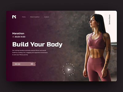 Hero Section for Sport Marathon figma fitness health hero section landing page logo marathon sport ui user experience ux web design wellness