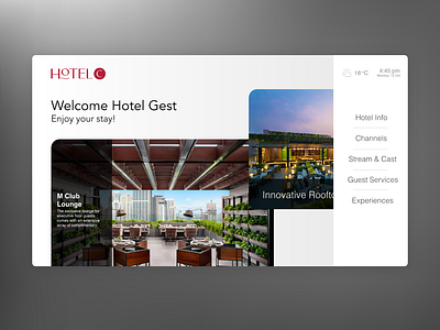 Hotel Smart TV menu app branding design logo ui ux