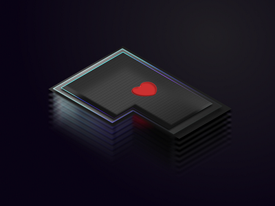 Layered Iso Button 3d black button dark gradient graphic design isometric vector