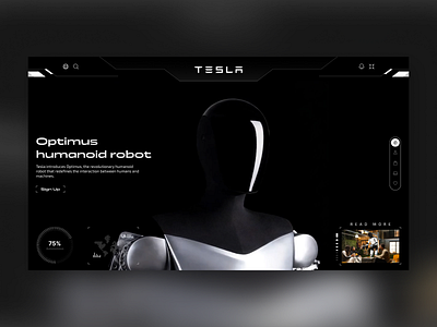 Tesla Robot Landing Page | Modern UI/UX figma