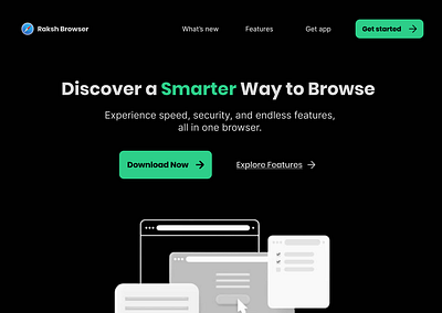 New NextGen Web Browser landing page browser cta design download figma landing page new ui ux website design