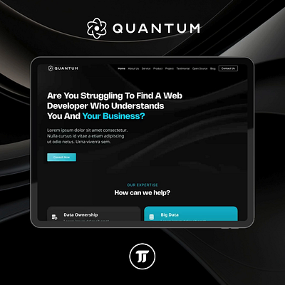 Quantum home dark theme home landingpage ui webdesign