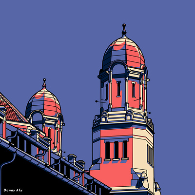 Lawang Sewu, Indonesia. artprint artwork illus illustration inkscape travel traveling vector