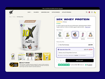 Product Detail Page - Sport E-commerce design detail page e commerce ecommerce marketplace online shop online store product product card product page protein responsive shop sport store subscription supplements ui ux web design