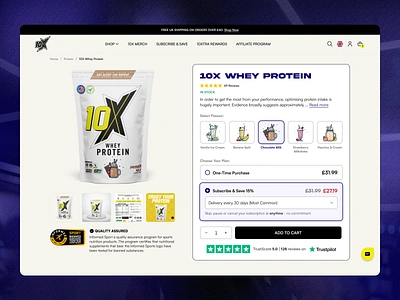 Product Detail Page - Sport E-commerce design detail page e commerce ecommerce marketplace online shop online store product product card product page protein responsive shop sport store subscription supplements ui ux web design