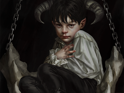 Devil Boy art artwork boy characterdesign conceptart demon devil digitalart digitaldrawing fantasy fineart halloween illustration portrait