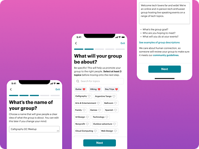 Subscription Flow Designs for Meetup product design ui design user research ux design ux research