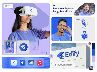 Edify: Empower Experts, Enlighten Mind book brandidentity branding catalog design education graphic design illustration learning library logo logo design mockup reading rebranding