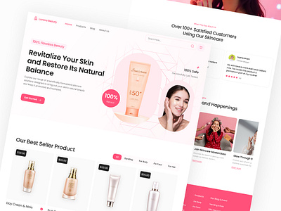 Beuaty Product - UI Kit Landing Page beauty fashion girl landing page product skincare ui uiux web website woman