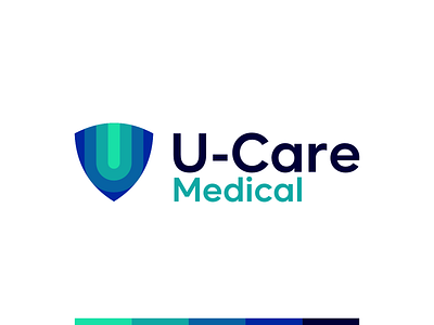 Logo design for a digital health, AI medical technology platform artificial intelligence biomedical care clinic data science doctor health healthcare icu intensive care letter mark monogram logo logo design medical medicine modern protection shield statistics u