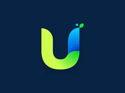 U Growth Logo Design blue branding design gradient graphic design green logo shape vector