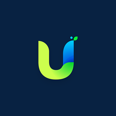 U Growth Logo Design blue branding design gradient graphic design green logo shape vector