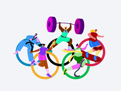 Olympics 2024 animation art direction branding design graphic design illustration logo lottie olympics sports torch ui ux vector weight lifting