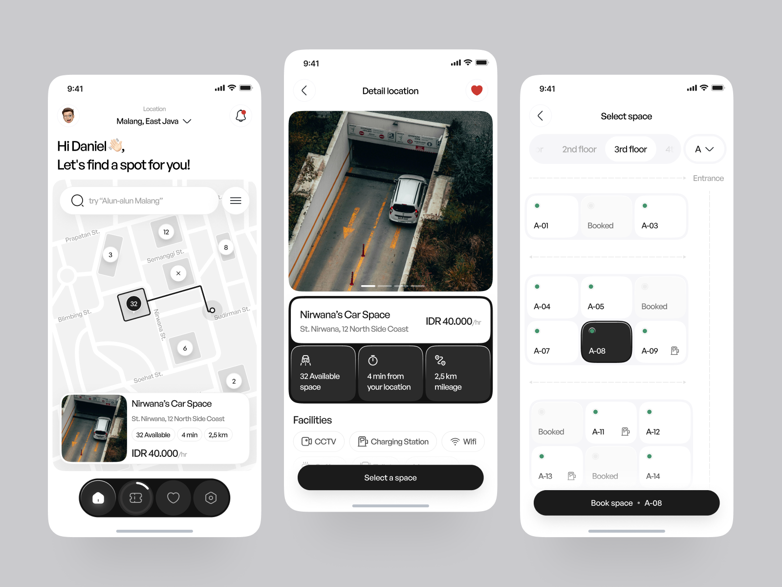 Example of One Screen Flow Mobile App Design 