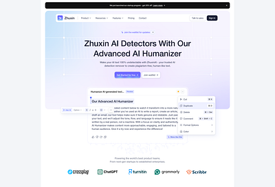 AI Detection Saas Landing Page - Hero Section ai detector ai humanizer ai landing page ai saas website ai tools bento card card component component illustration product design saas saas component saas product saas website ui ui component ui illustration uidesign uiux website websitedesign