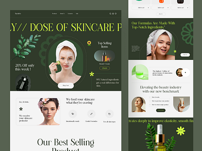 Skincare Beauty Website beauty beauty website beauty website design ecommerce ecommerce product website ecommerce website ecommerce website design face cream homepage landing page product product landing page product website product website design serum skincare skincare product website skincare website uiux design webdesign