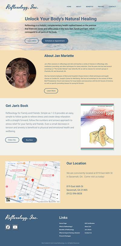 Reflexology, Inc Home Page Redesign business reflexology web design web development website