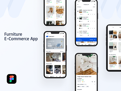 Furniture E-Commerce App UI Design project 3d animation branding design figma graphic design illustration logo motion graphics ui vector