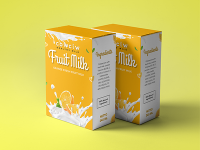 Orange Milk Packaging Design box design brand identity branding creative design creative packaging design design details design inspiration design studio designer life food packaging fresh fruit milk graphic design graphic designer healthy milk illustration modern packaging orange milk packaging design product design