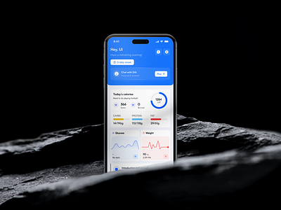 Health & Wellness Mobile App UI Design app interface clean design diabetes management fitness app health app health dashboard health tracker lifestyle app mobile app mobile ux modern ui product design ui design user experience ux design wellness app