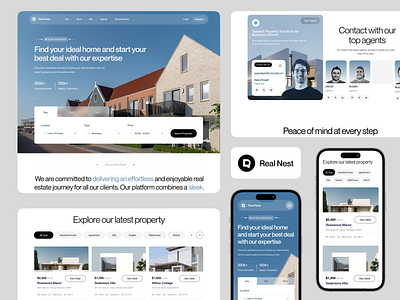 Real Estate Website UI Design app app design booking designer home page landing page minimal property real estate real estate agency real estate web real estate website realestate search property web design website design