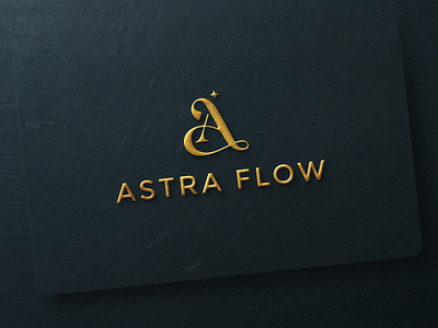 Astra Flow, Logo, A Lettermark a letter logo inspiration astra flow logo branding for creative companies creative brand identity custom lettermark logos dark background logo design elegant branding ideas elegant lettermark logos flow inspired logo gold embossed logos high end logo design luxe brand aesthetics minimalist luxury branding modern brand identity premium logo design professional brand design sophisticated logo design stylish logo design timeless logo style unique lettermark logos