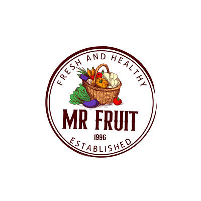 MR fruit agricultur classic logo emblem logo farm logo fruit logo graphic design logo vintage logo