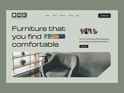 OAK Furniture Website Design UI architecture chair decor ecommerce ecommerce shop elegance furniture app furniture shop furniture store home page landing page luxury modern shopping website sofa ui ux web design website website design