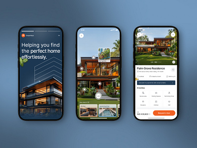 Real estate apartment Buy and Sell | Dream Nest apartment app app design architecture broker buy and sell clean ui design focotik home screen house listing app mobile app mobile responsive properties property app real estate ui ui design user interface