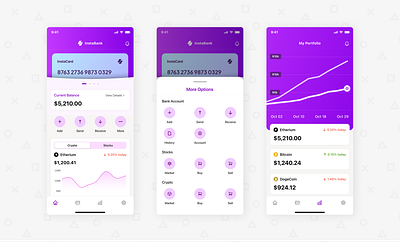 Crypto App Concept crypto dailyui design fintech gradient ios minimal ui ux